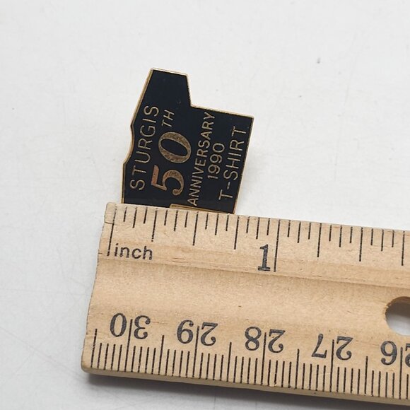 Sturgis 50th Anniversary 1990 T-Shirt Shaped Collectible Pin - Picture 4 of 4